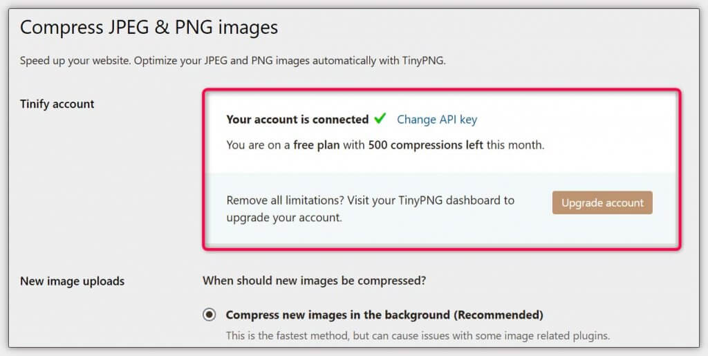 画像圧縮プラグイン「Compress JPEG & PNG images」