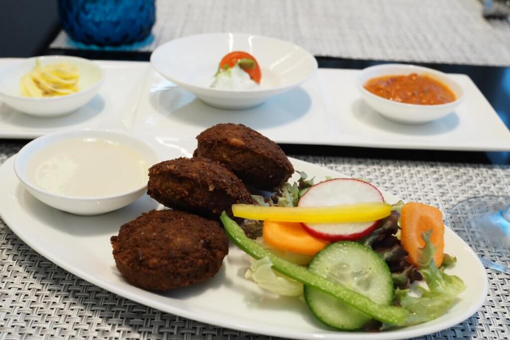 Qatar Airways First Class Lounge lunch