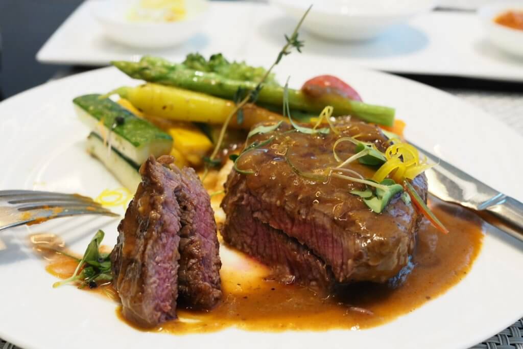 Qatar Airways First Class Lounge lunch