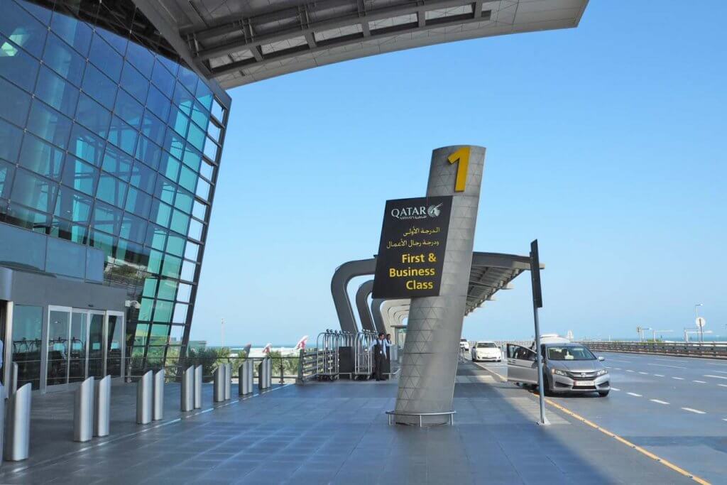 Qatar Airways first class check-in Doha