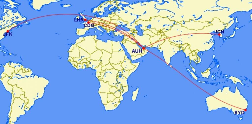 エティハドA380運行路線